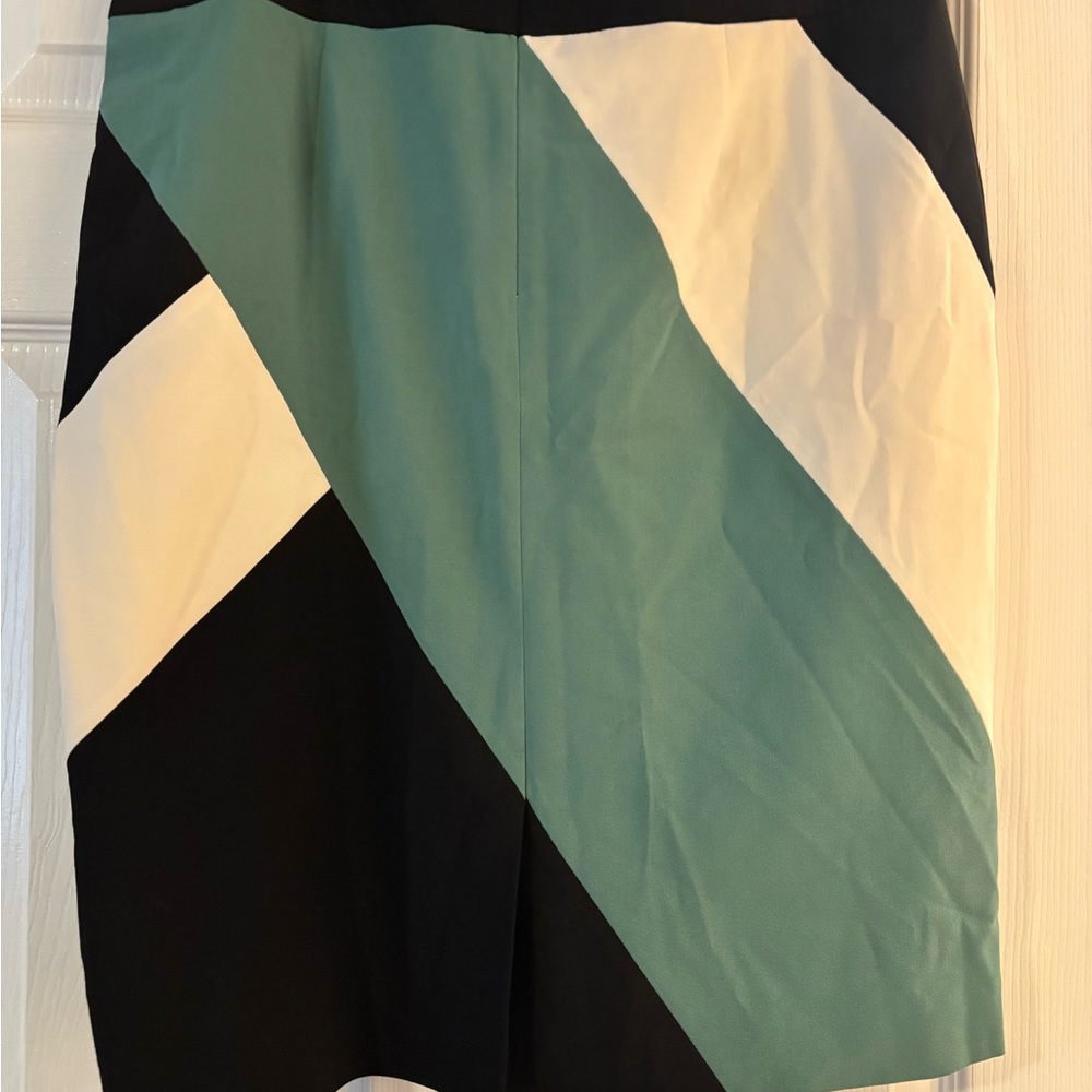 Nine West Black and Teal Colorblock Skirt